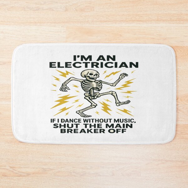 Item preview, Funny Electrician Skeleton Warning – Humorous Electrical Safety Design for Workers and DIY Enthusiasts designed and sold by Bright Nest Studio.