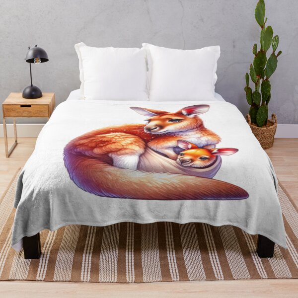 Item preview, Adorable Kangaroo Mom and Joey Illustration designed and sold by KrisGraphic45.