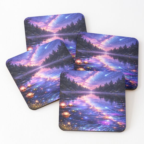 Item preview, Magical galaxy over pond  designed and sold by Helmy Dream.