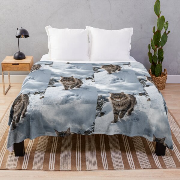 Item preview, Maine Coon Cat Walking Through Fresh Mountain Snow designed and sold by Jaani-T.
