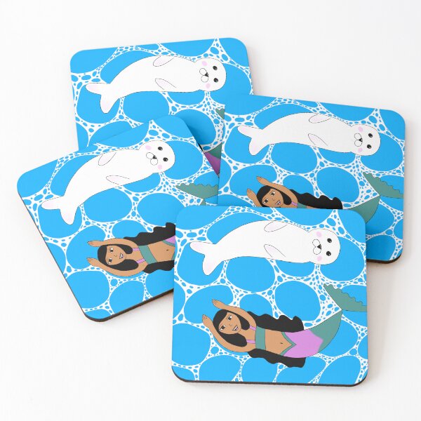 Item preview, Mermaid and Harp Seal  designed and sold by Aunty Riah Studios.