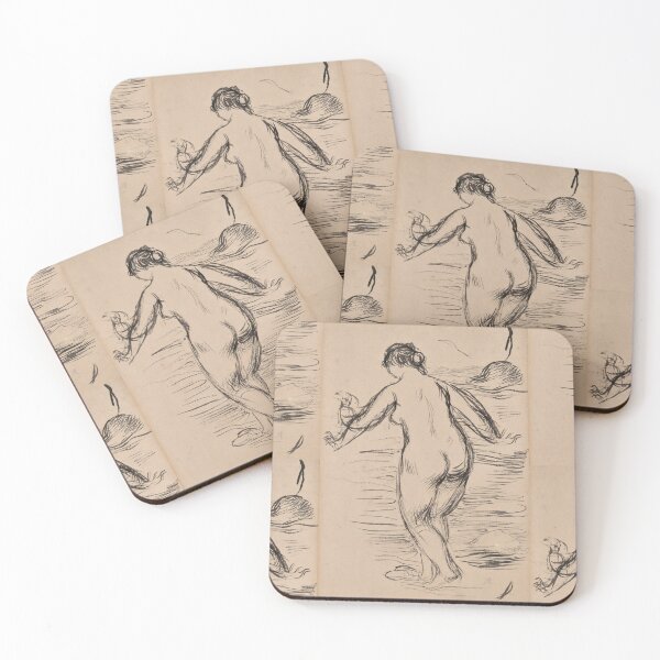 Item preview, Baigneuse by Pierre-Auguste Renoir: Impressionist Nude Fine Art Poster designed and sold by artofuniverse.