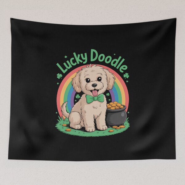 Item preview, Golden Lucky Doodle St Patrick's Day Dog Pet designed and sold by FaithAbbott.