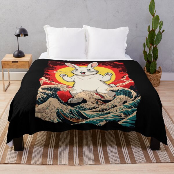 Item preview, Bunny Kaiju Japanese Wave Sunset Cute Animal  designed and sold by JEFDodsonArt.