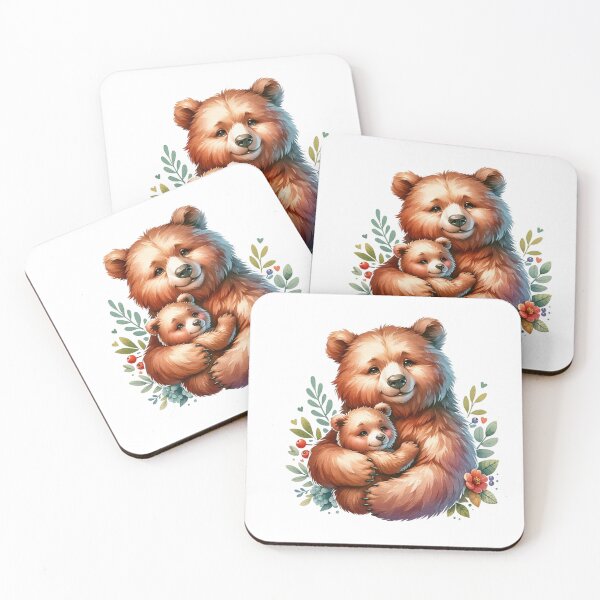 Item preview, Heartwarming Bear Mother and Cub  Illustration designed and sold by KrisGraphic45.