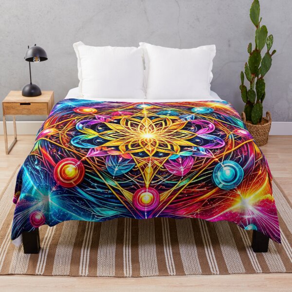 Item preview, Psychedelic Sacred Geometry Mandala – Cosmic Chakra Energy Spiritual Art designed and sold by Dominik1994.