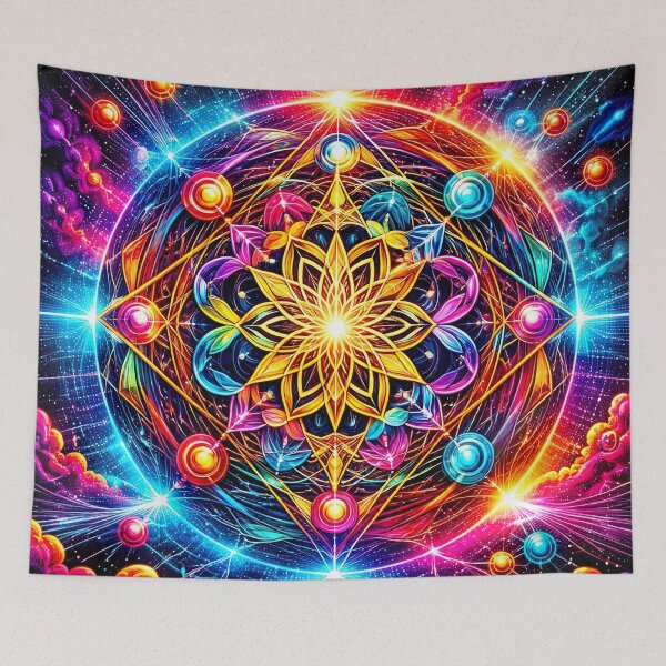 Item preview, Psychedelic Sacred Geometry Mandala – Cosmic Chakra Energy Spiritual Art designed and sold by Dominik1994.