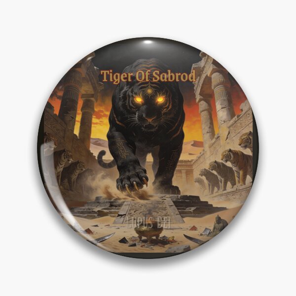 Item preview, Tiger of Sabrod — Ancient Dark Sacred Beast Art designed and sold by GeoWhimsy Studio.
