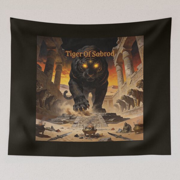 Item preview, Tiger of Sabrod — Ancient Dark Sacred Beast Art designed and sold by GeoWhimsy Studio.