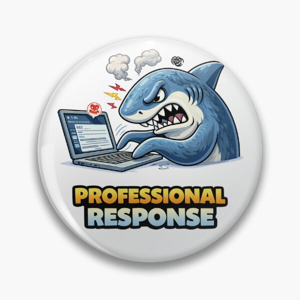 Item preview, Professional Response Funny Angry Email Shark Meme designed and sold by the-dovlat.
