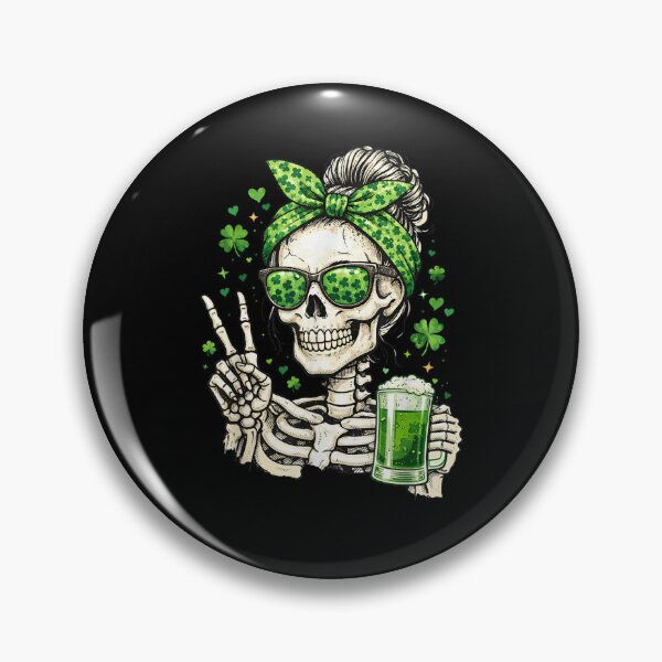Item preview, Skull Sunglass Messy Bun Irish Funny St Patrick's Day Women designed and sold by MatherFisher.