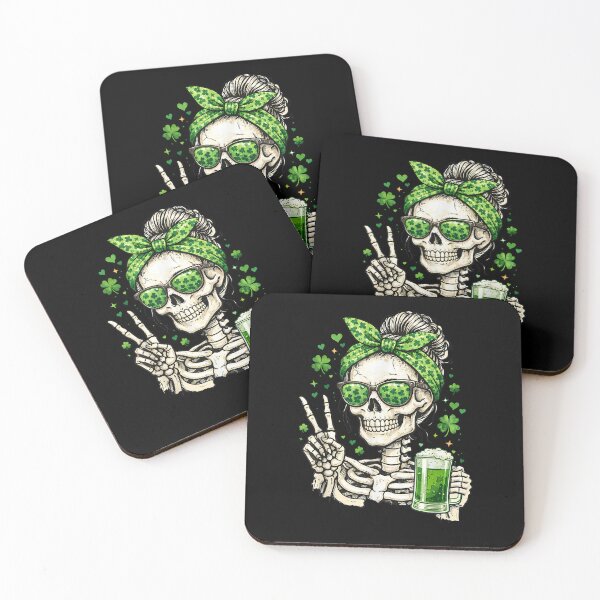 Item preview, Skull Sunglass Messy Bun Irish Funny St Patrick's Day Women designed and sold by MatherFisher.