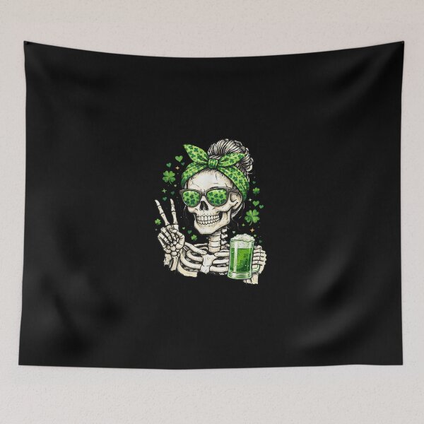 Item preview, Skull Sunglass Messy Bun Irish Funny St Patrick's Day Women designed and sold by MatherFisher.