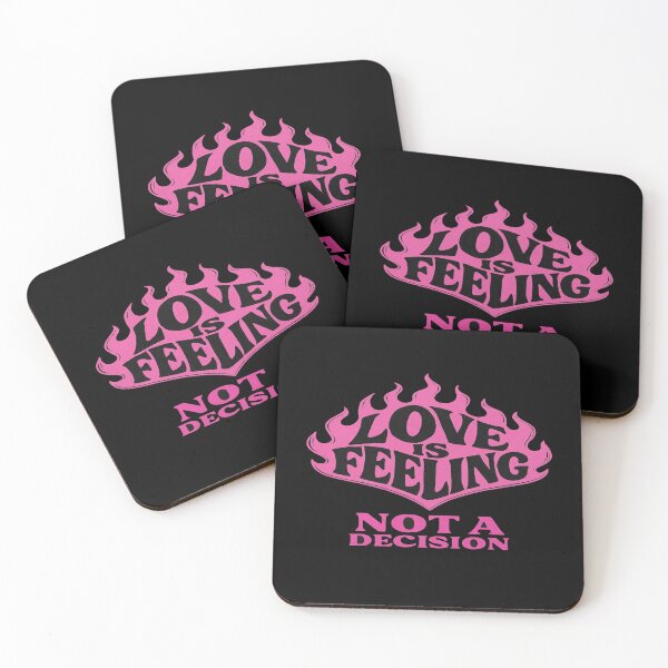 Item preview, Love Is Feeling Not a Decision – Bold Pink Flame Typography Art for Emotional & Modern Aesthetics designed and sold by Bright Nest Studio.