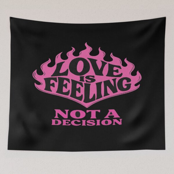 Item preview, Love Is Feeling Not a Decision – Bold Pink Flame Typography Art for Emotional & Modern Aesthetics designed and sold by Bright Nest Studio.