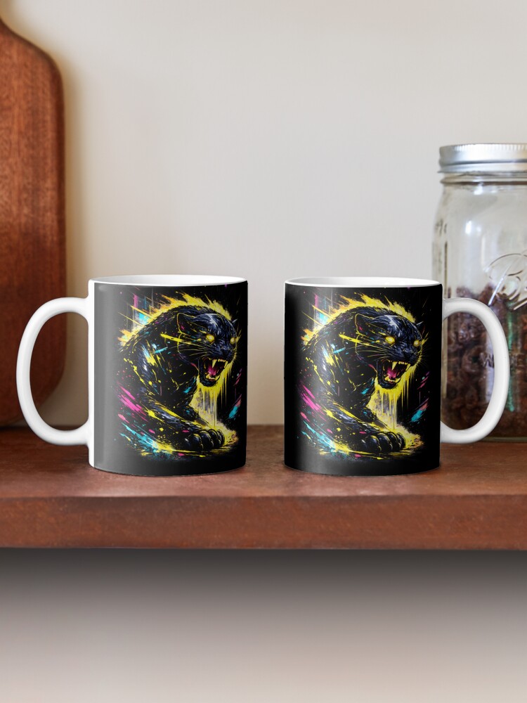 “Cyberpunk Panther Neon Streetwear Graphic T-Shirt” Coffee Mug for Sale