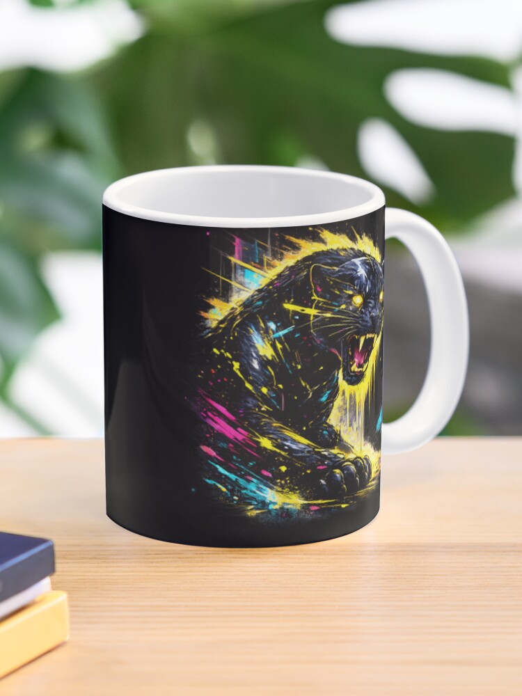 “Cyberpunk Panther Neon Streetwear Graphic T-Shirt” Coffee Mug for Sale