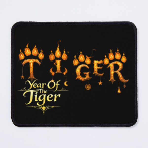 Item preview, Year of the Tiger Zodiac Tee – Flame Typography Design designed and sold by printedartgoods.