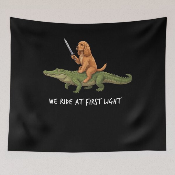 Item preview, We Ride at First Light Funny Cocker Spaniel Crocodile Dog Lover designed and sold by TerryConnells.