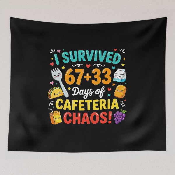 Item preview, I Survived 100 Days of School Cafeteria Chaos Funny  designed and sold by gladysenglish.