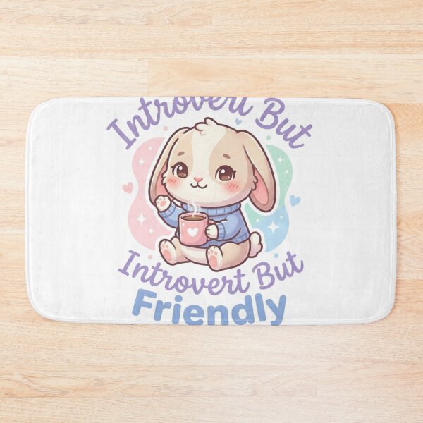 Item preview, Introvert But Friendly Cute Bunny Sticker | Kawaii Introvert Aesthetic | Shy But Sweet Rabbit Design designed and sold by Velmora Studio.