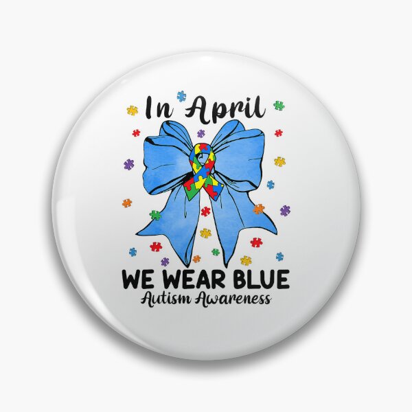 Item preview, Minimal Autism Bow Aesthetic In April We Wear Blue Theme designed and sold by DeJuasLincoln.