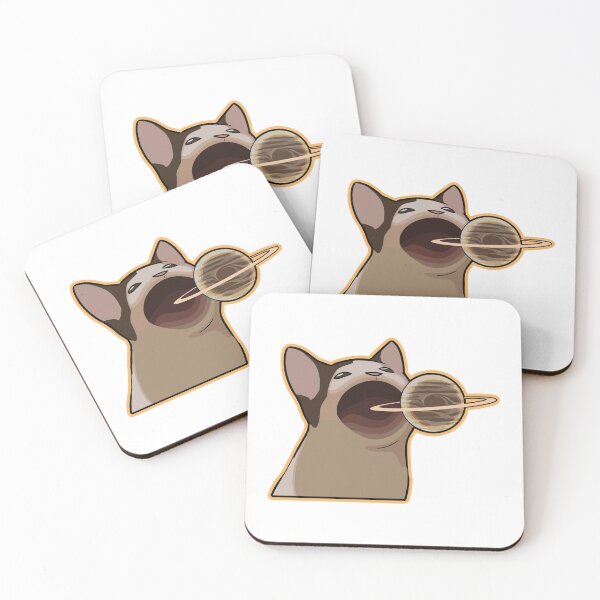 Item preview, Pop Cat Eating Saturn Space Meme designed and sold by nouelnb.