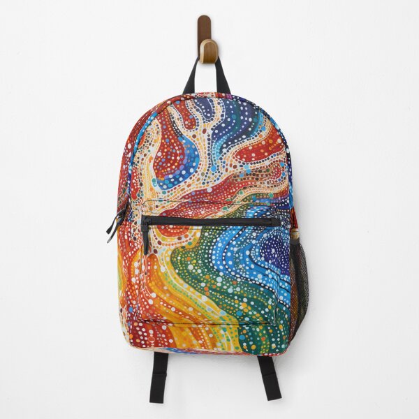 Item preview, Aboriginal Inspired Dot Art - Wavy Myriad Colorful Paths designed and sold by GrinGalore.