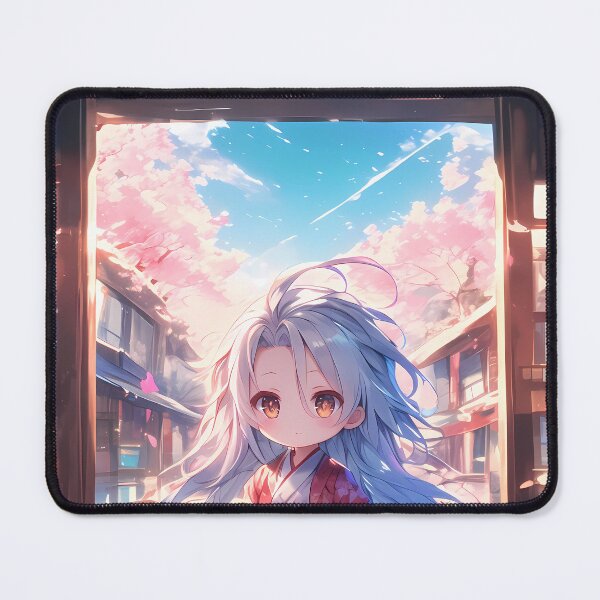 Item preview, Shiro No Game No Life Chibi Samurai In Sakura Sunset designed and sold by TanglenRabbit.