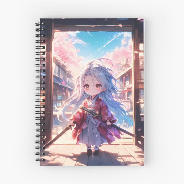 Item preview, Shiro No Game No Life Chibi Samurai In Sakura Sunset designed and sold by TanglenRabbit.