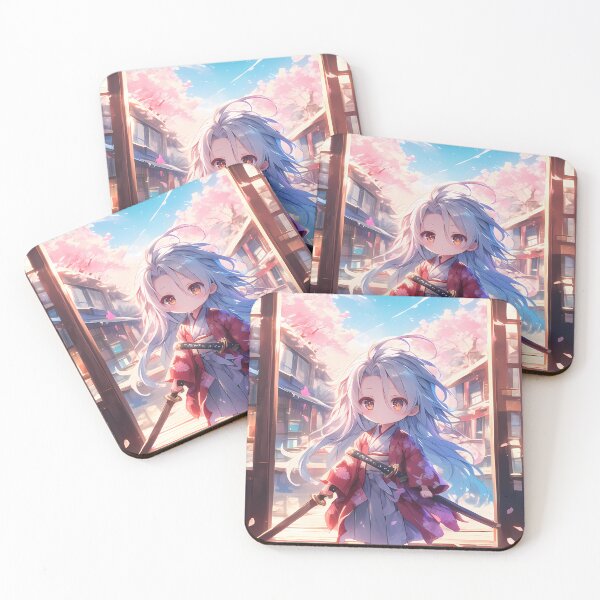 Item preview, Shiro No Game No Life Chibi Samurai In Sakura Sunset designed and sold by TanglenRabbit.