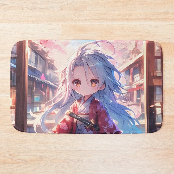 Item preview, Shiro No Game No Life Chibi Samurai In Sakura Sunset designed and sold by TanglenRabbit.