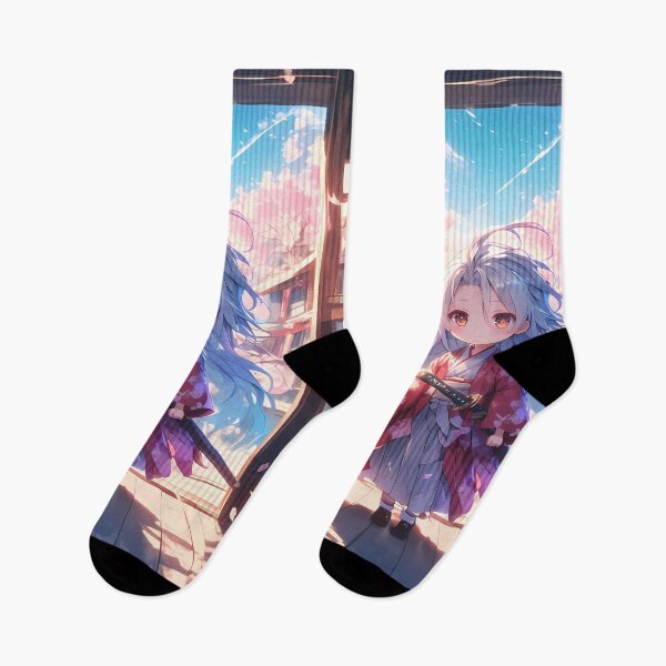 Item preview, Shiro No Game No Life Chibi Samurai In Sakura Sunset designed and sold by TanglenRabbit.