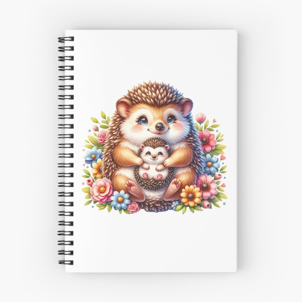 Item preview, Heartwarming Hedgehog Mother and Baby Floral Art designed and sold by KrisGraphic45.