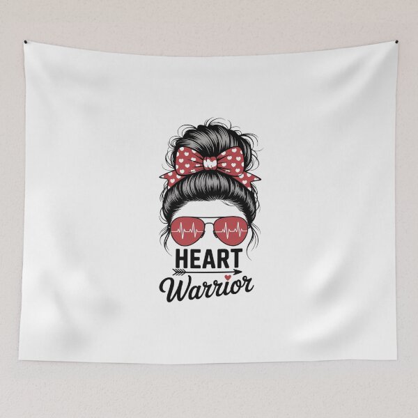 Item preview, Heart Warrior Messy Bun Go Red - Heart Disease Awareness designed and sold by FaithAbbott.
