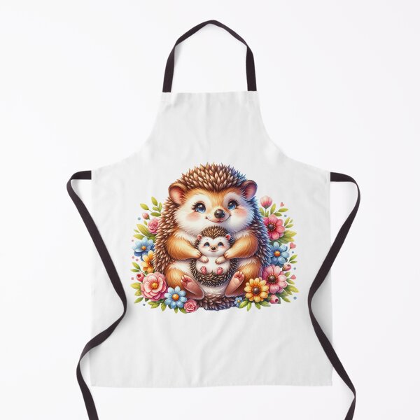 Item preview, Heartwarming Hedgehog Mother and Baby Floral Art designed and sold by KrisGraphic45.