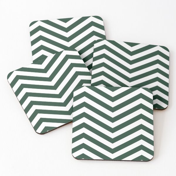 Item preview, White And Forest Green Chevron Zigzag Pattern designed and sold by pattern-archive.