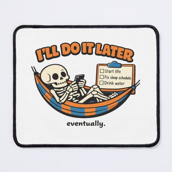 Item preview, Procrastination Skeleton in Hammock – Funny “I’ll Do It Later” Design for Relatable Humor Lovers designed and sold by Bright Nest Studio.