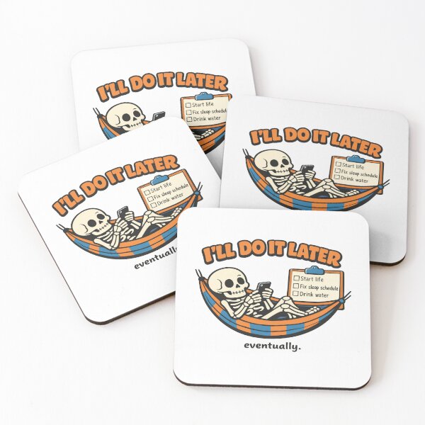 Item preview, Procrastination Skeleton in Hammock – Funny “I’ll Do It Later” Design for Relatable Humor Lovers designed and sold by Bright Nest Studio.