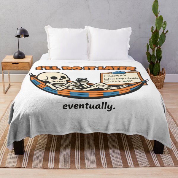 Item preview, Procrastination Skeleton in Hammock – Funny “I’ll Do It Later” Design for Relatable Humor Lovers designed and sold by Bright Nest Studio.