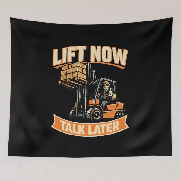 Item preview, Lift Now Talk Later Forklift Vintage Tee designed and sold by RetroNibylander.