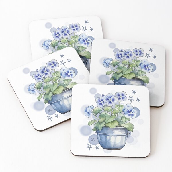 Item preview, Light Blue Flowers in a Pot - Flowers Illustration designed and sold by iamKRUK.