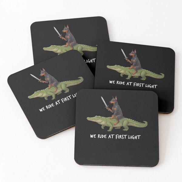 Item preview, We Ride at First Light Funny Doberman Pinscher Crocodile Dog Lover designed and sold by TerryConnells.