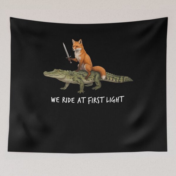 Item preview, We Ride at First Light Funny Fox Crocodile Animal Lover designed and sold by TerryConnells.