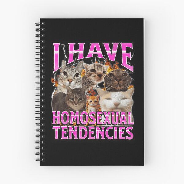 Item preview, I Have Homosexual Tendencies Funny Cat Meme Y2K Style designed and sold by tadmercado.