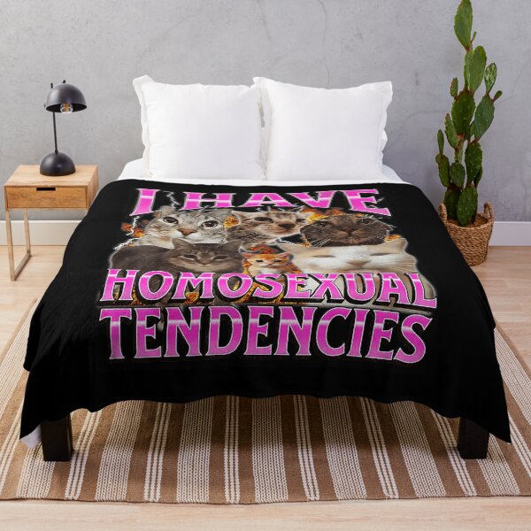 Item preview, I Have Homosexual Tendencies Funny Cat Meme Y2K Style designed and sold by tadmercado.