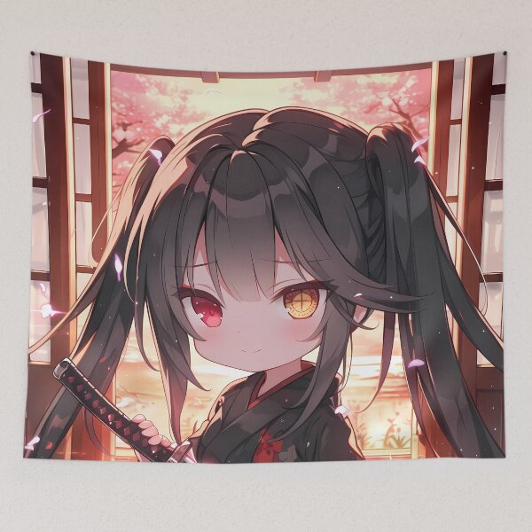 Item preview, Kurumi Tokisaki Date A Live Twilight Kimono With Cherry Blossoms designed and sold by TanglenRabbit.