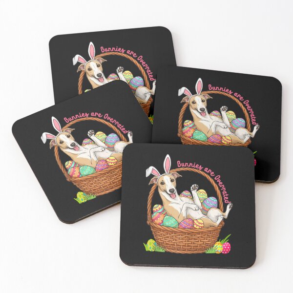 Item preview, Funny Easter Greyhound Dog In Basket Bunnies Are Overrated Cute Pet Puppy Art designed and sold by YubitaLeLe.
