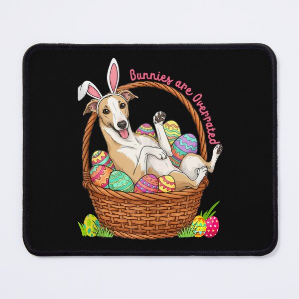 Item preview, Funny Easter Greyhound Dog In Basket Bunnies Are Overrated Cute Pet Puppy Art designed and sold by YubitaLeLe.