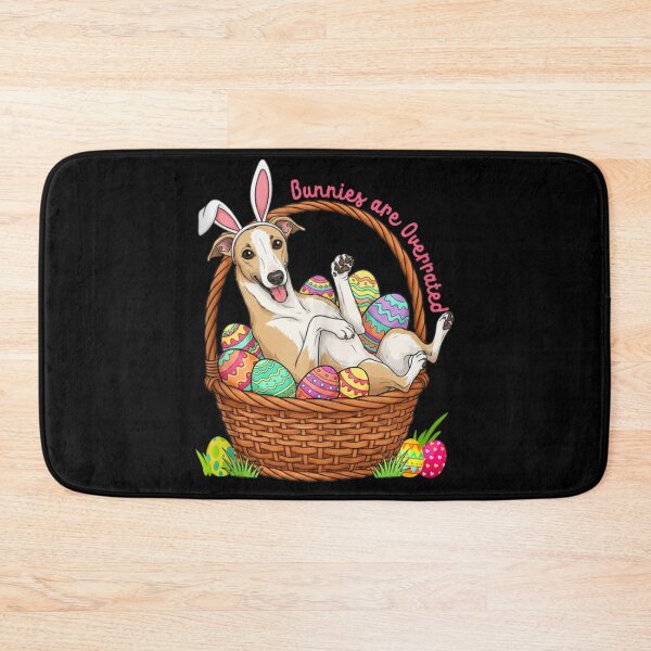 Item preview, Funny Easter Greyhound Dog In Basket Bunnies Are Overrated Cute Pet Puppy Art designed and sold by YubitaLeLe.